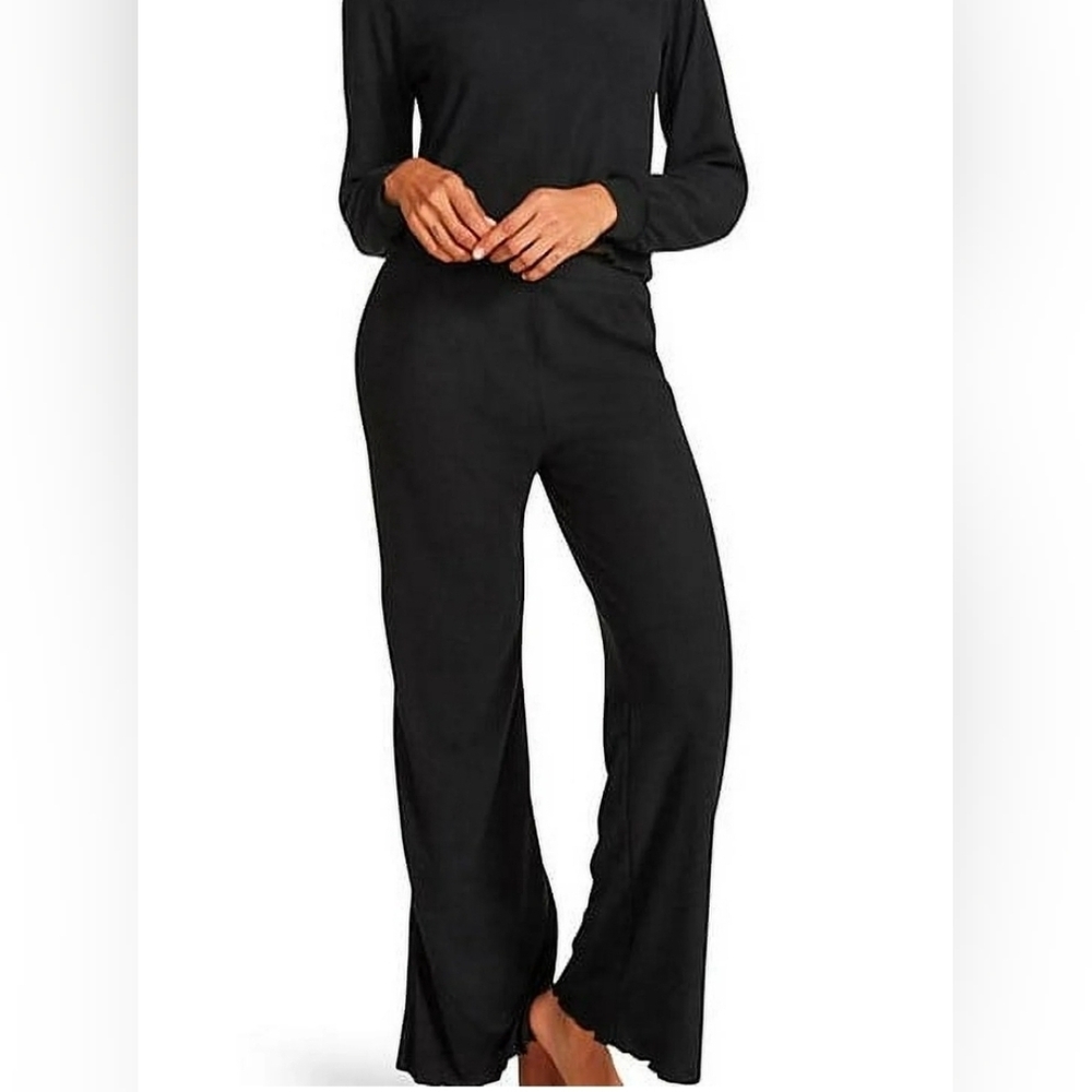 BB Dakota Wide Leg Super Flare Pants Size M Medium Black Stretch Leggin Leggings